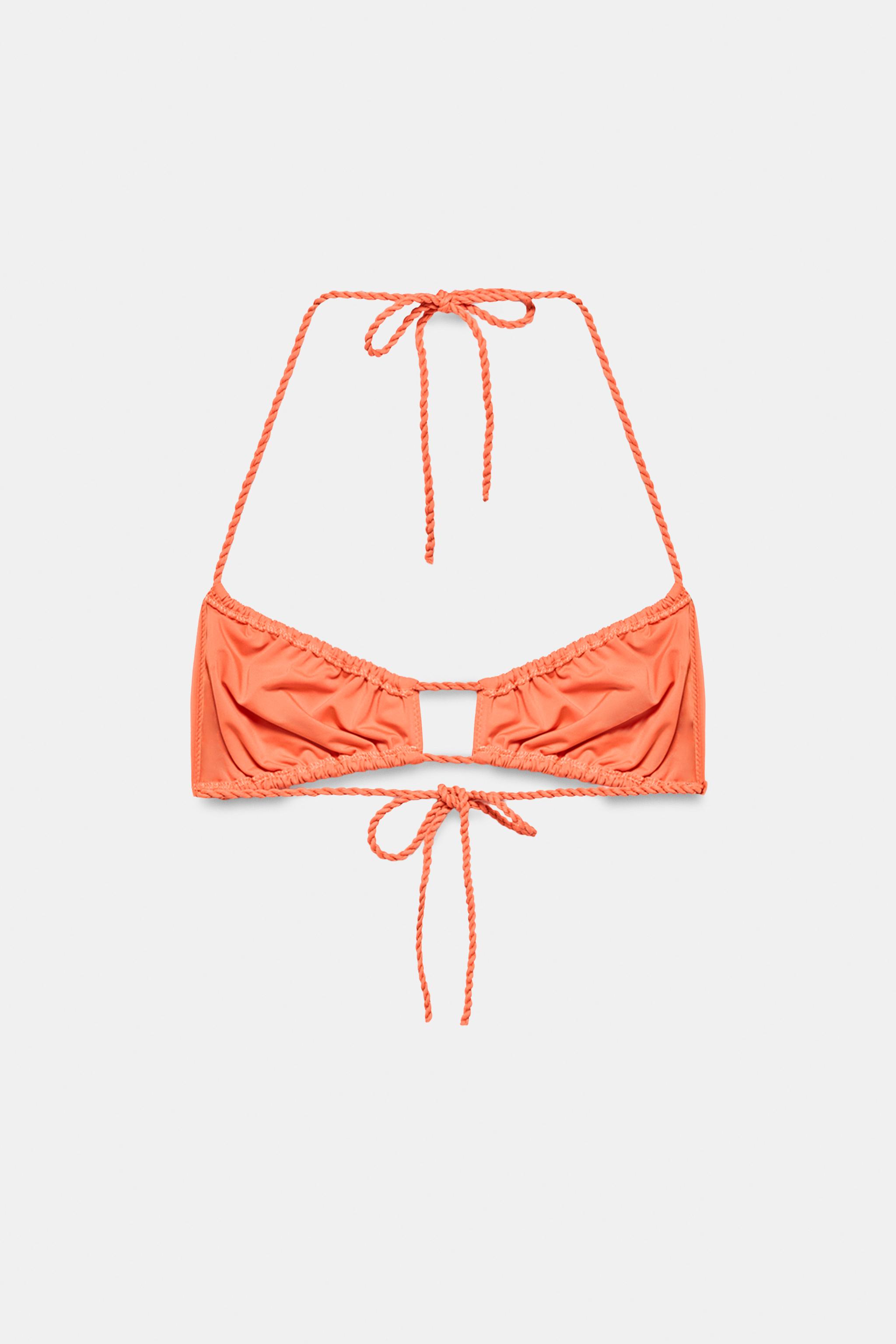 TOP BIKINI UNI À PLIS